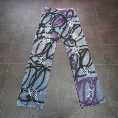 SKOLOCT SPRAY PAINTED JEANS-29