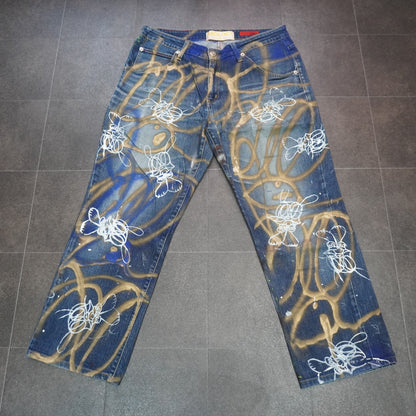 SKOLOCT SPRAY PAINTED JEANS-34