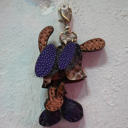 LEATHER KEYCHAIN "FINGER" - PYTHON