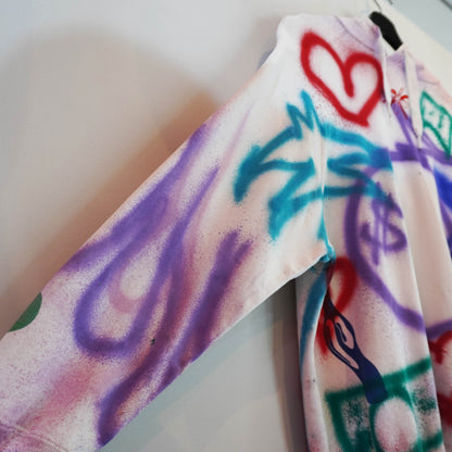 SKOLOCT SPRAY PAINTED REWORKED HOODIE (M)