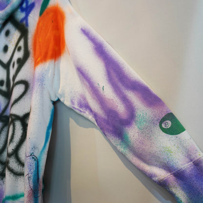 SKOLOCT SPRAY PAINTED REWORKED HOODIE (M)