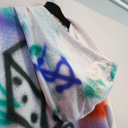 SKOLOCT SPRAY PAINTED REWORKED HOODIE (M)
