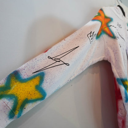 SKOLOCT SPRAY PAINTED REWORKED HOODIE (L)