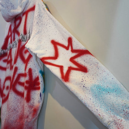 SKOLOCT SPRAY PAINTED REWORKED HOODIE (L)
