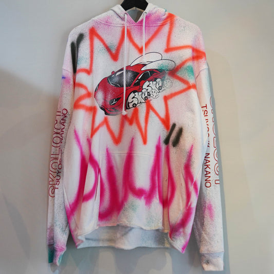 SKO SKO SPRAY PAINTED REWORKED HOODIE (XXL)