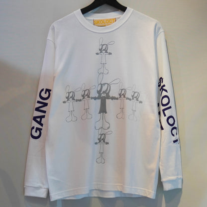 SKOLOCT DOUBLE CROSS SLOGAN L/S T-SHIRT