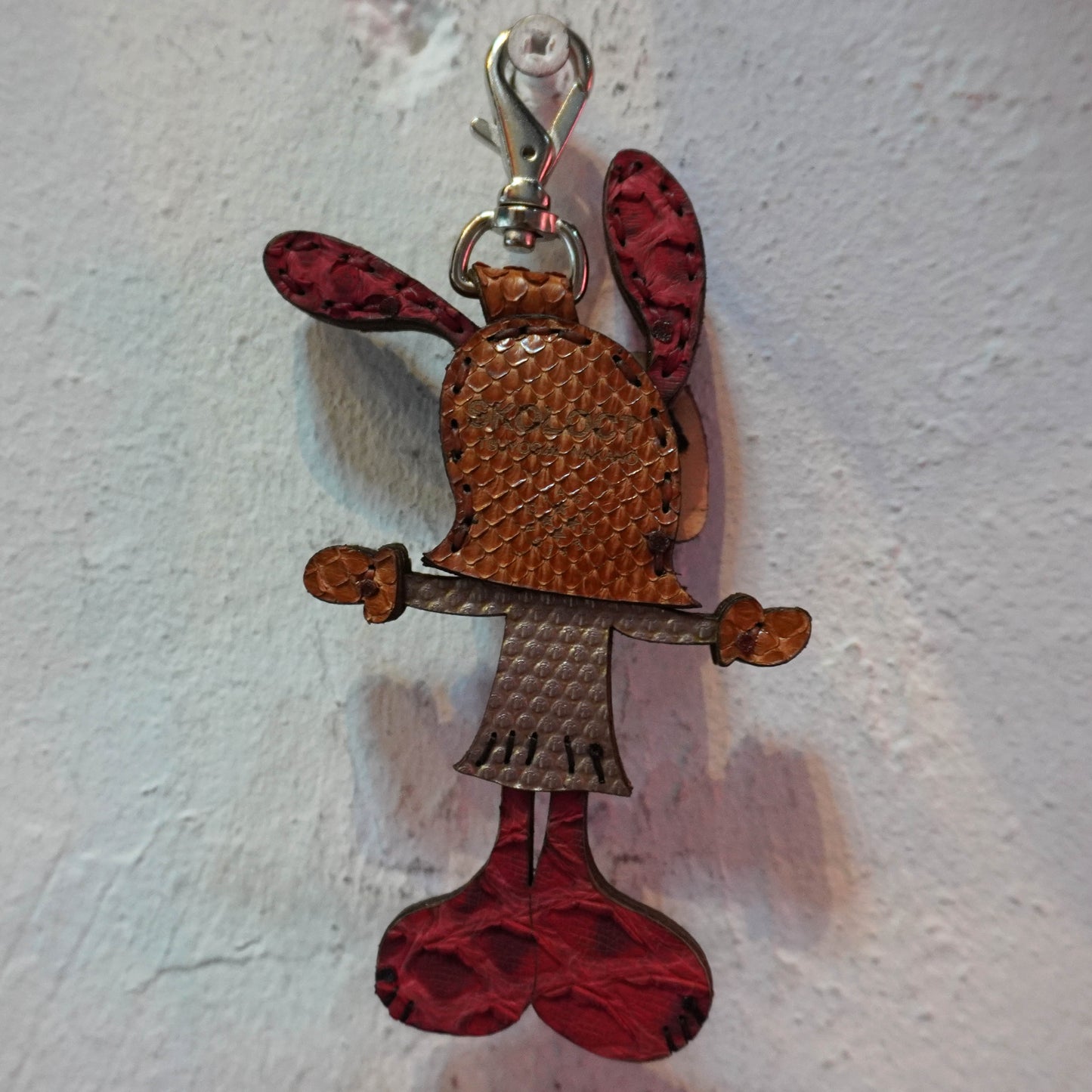 LEATHER KEYCHAIN "CROSS" - PYTHON