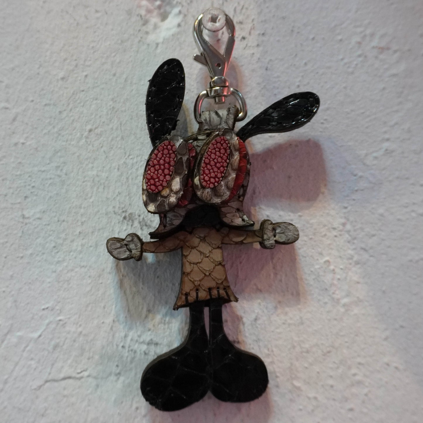 LEATHER KEYCHAIN "CROSS" - PYTHON