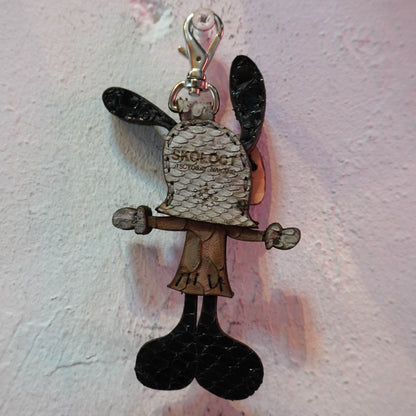 LEATHER KEYCHAIN "CROSS" - PYTHON