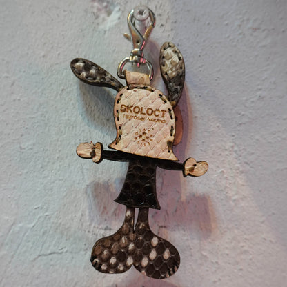 LEATHER KEYCHAIN "CROSS" - PYTHON