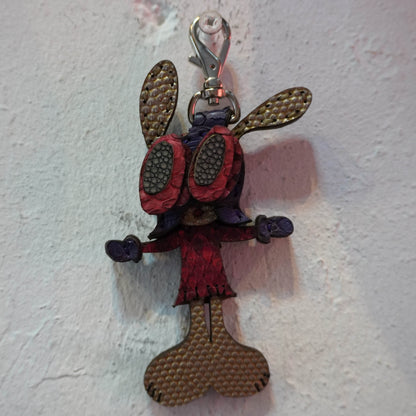 LEATHER KEYCHAIN "CROSS" - PYTHON