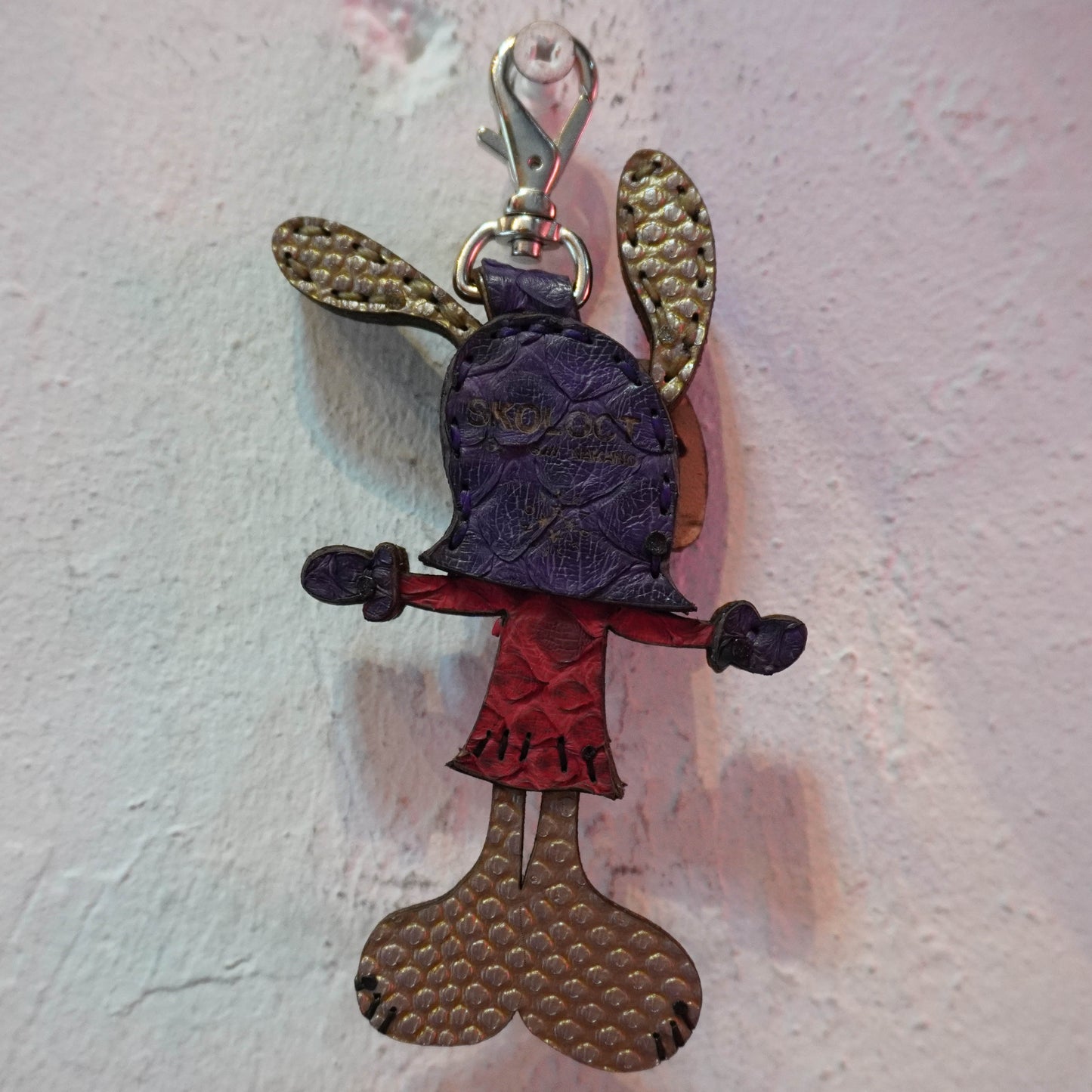 LEATHER KEYCHAIN "CROSS" - PYTHON