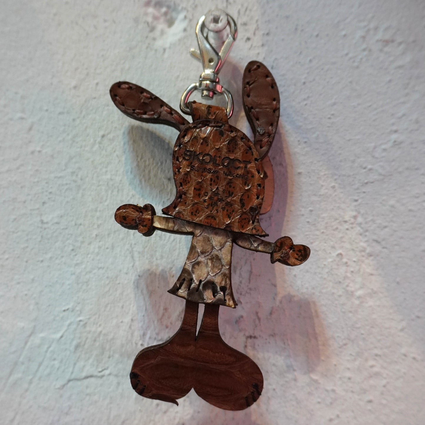 LEATHER KEYCHAIN "CROSS" - PYTHON