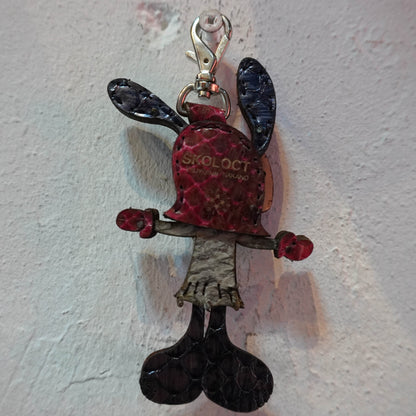 LEATHER KEYCHAIN "CROSS" - PYTHON
