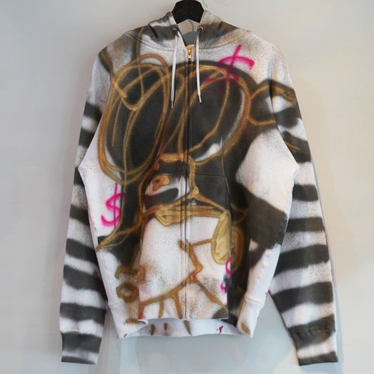 SKOLOCT SPRAY PAINTED ZIP HOODIE (L)