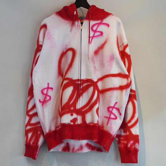 SKOLOCT SPRAY PAINTED ZIP HOODIE (XL)