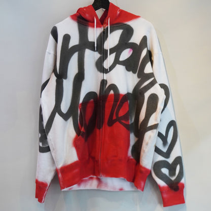 SKOLOCT SPRAY PAINTED ZIP HOODIE (XL)