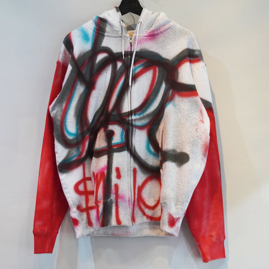 SKOLOCT SPRAY PAINTED ZIP HOODIE (L)