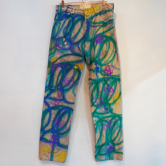 SKOLOCT SPRAY PAINTED JEANS - 36