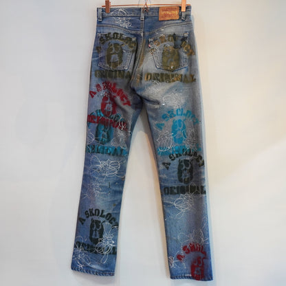 SKOLOCT SPRAY PAINTED JEANS - 29