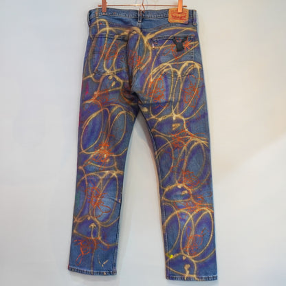 SKOLOCT SPRAY PAINTED JEANS - 33