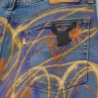 SKOLOCT SPRAY PAINTED JEANS - 33