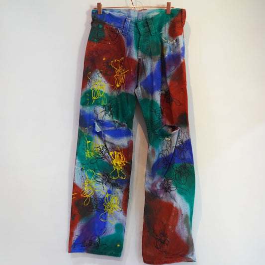 SKOLOCT SPRAY PAINTED JEANS - 30