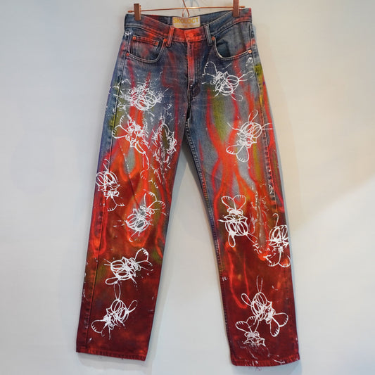 SKOLOCT SPRAY PAINTED JEANS - 31