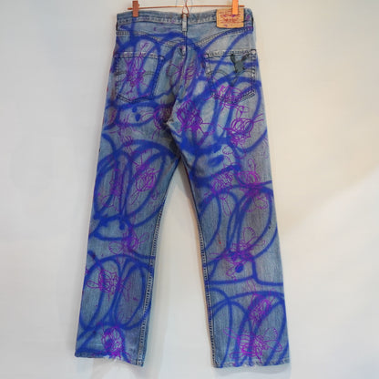 SKOLOCT SPRAY PAINTED JEANS - 32