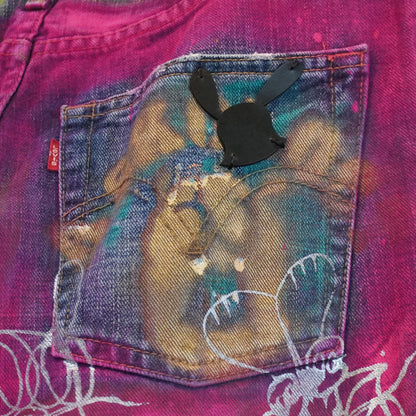 SKOLOCT SPRAY PAINTED JEANS - 32