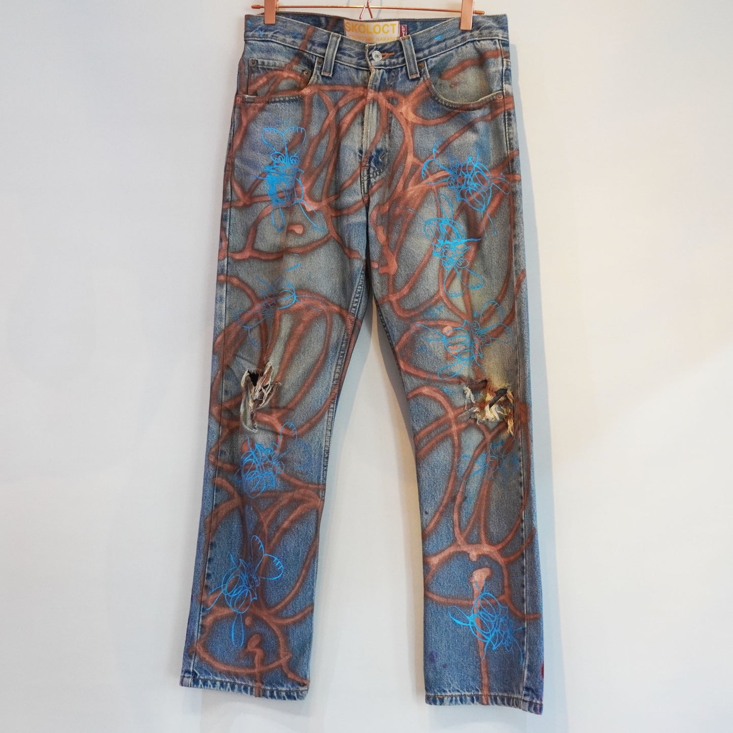 SKOLOCT SPRAY PAINTED JEANS - 31