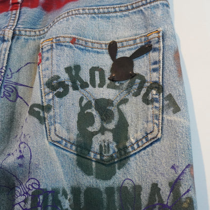 SKOLOCT SPRAY PAINTED JEANS - 31