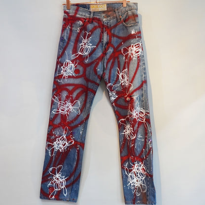 SKOLOCT SPRAY PAINTED JEANS - 30