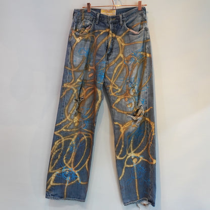 SKOLOCT SPRAY PAINTED JEANS - 32