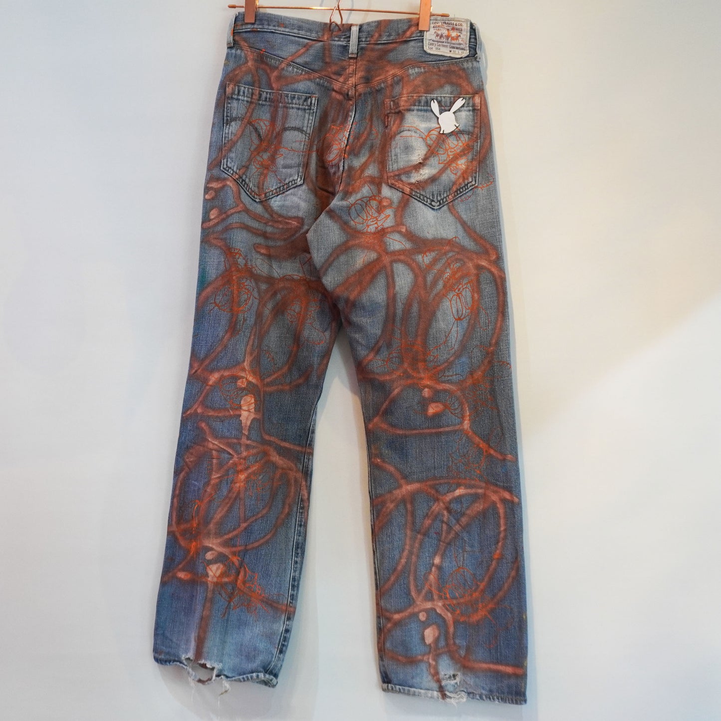 SKOLOCT SPRAY PAINTED JEANS - 32