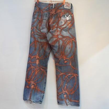 SKOLOCT SPRAY PAINTED JEANS - 32
