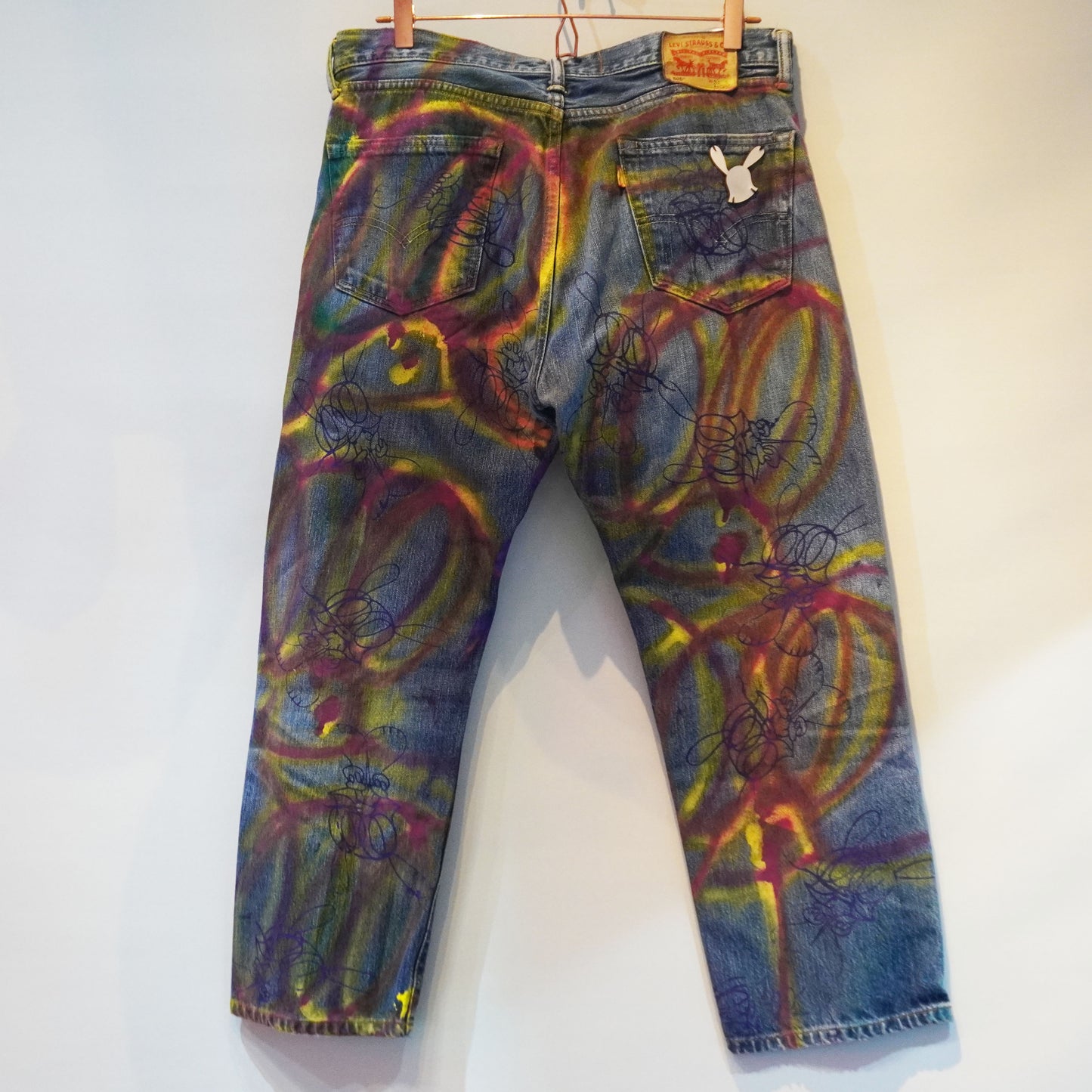 SKOLOCT SPRAY PAINTED JEANS - 34