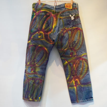 SKOLOCT SPRAY PAINTED JEANS - 34