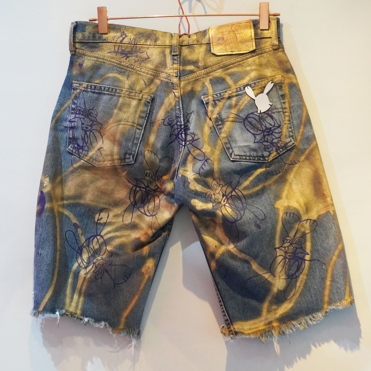 SKOLOCT SPRAY PAINTED DENIM PANTS - 30