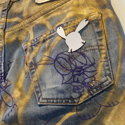 SKOLOCT SPRAY PAINTED DENIM PANTS - 30