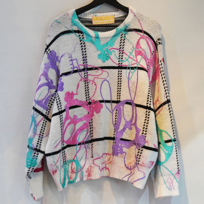 SKOCKY ART GANG MONEY REMAKE KNIT SWEATER