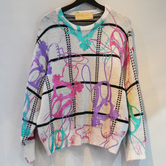 SKOCKY ART GANG MONEY REMAKE KNIT SWEATER
