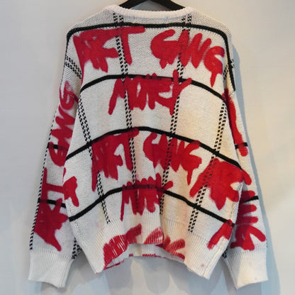 SKOCKY ART GANG MONEY REMAKE KNIT SWEATER
