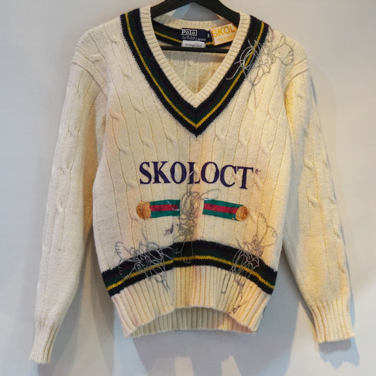 SKOLOCT SUCCI REMAKE V NECK KNIT SWEATER