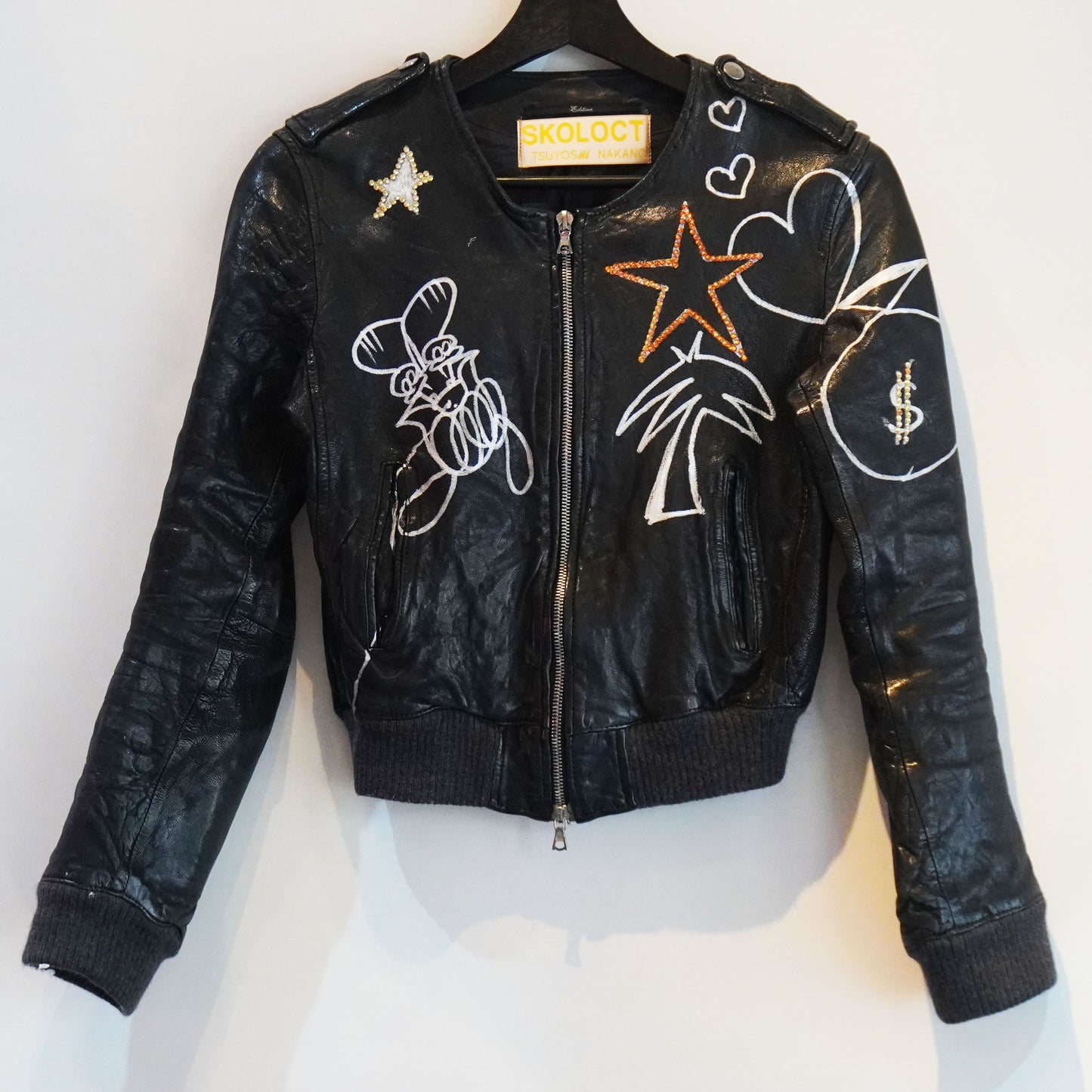 SKO CROSS PAINTED LEATHER JACKET