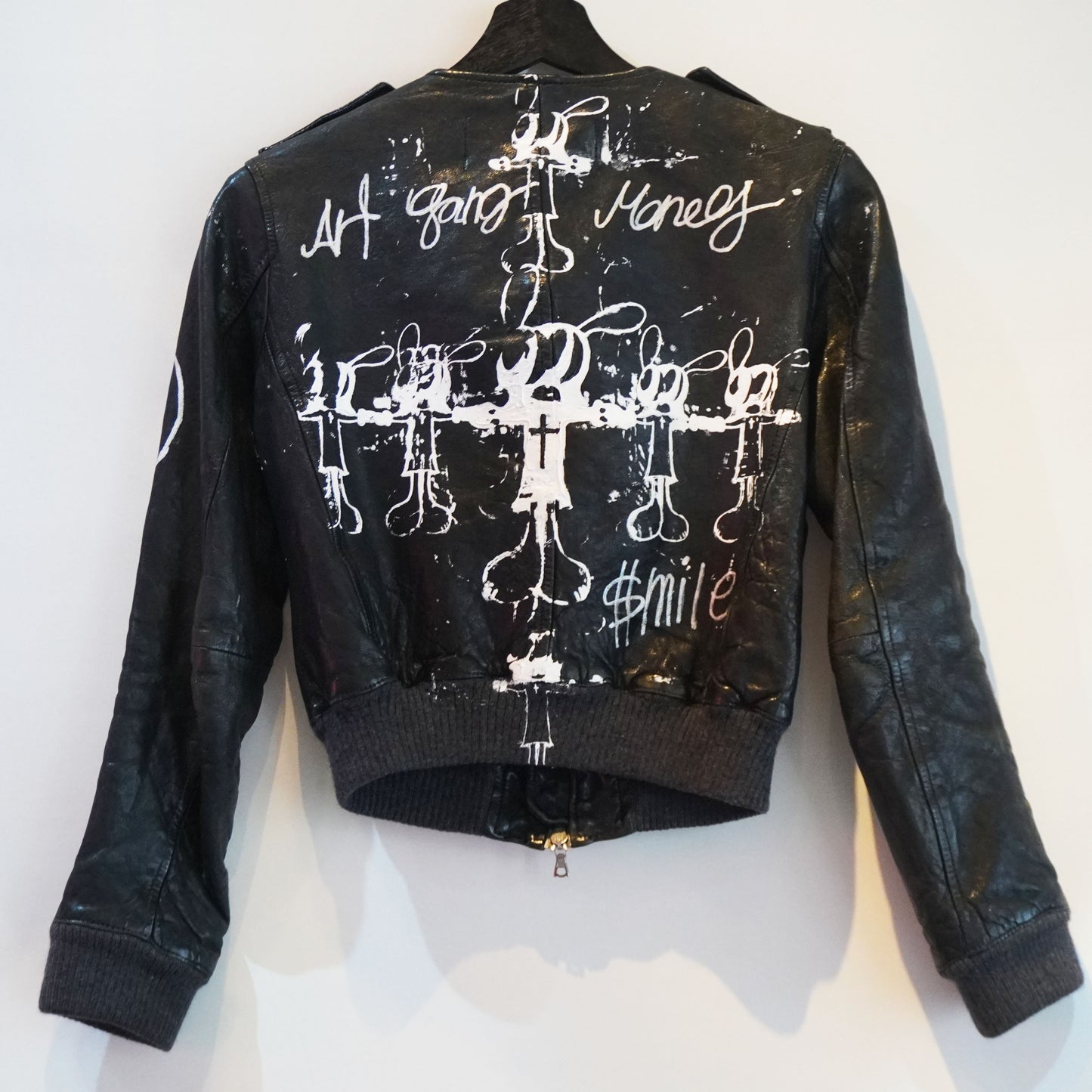 SKO CROSS PAINTED LEATHER JACKET
