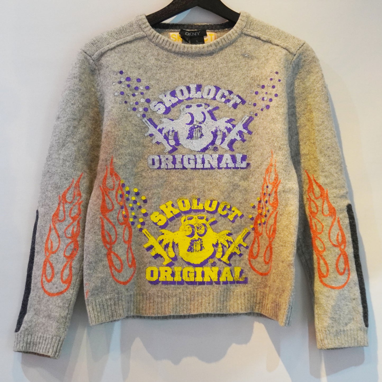 SKOLOCT PRAY FLAMES REMAKE KNIT SWEATER