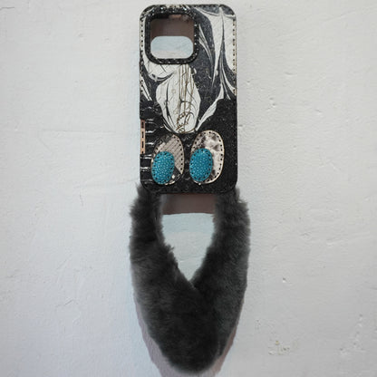 LEATHER PHONE CASE PYTHON - iPhone 16 PRO MAX