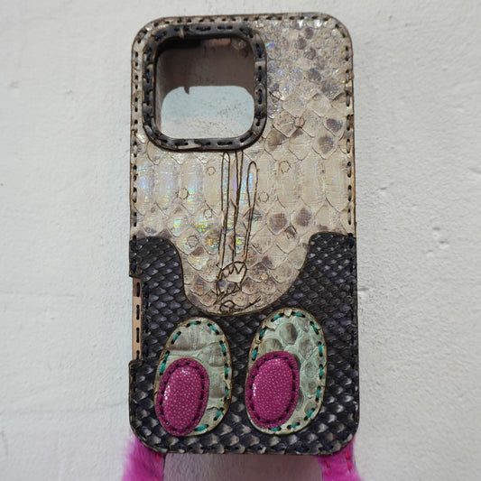 LEATHER PHONE CASE PYTHON - iPhone 16 PRO MAX