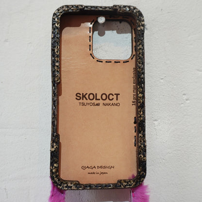 LEATHER PHONE CASE PYTHON - iPhone 16 PRO MAX